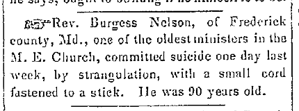 burgess-nelson-suicide-Gettysburg Republican-Compiler, April 5, 1852, pg. 3. 