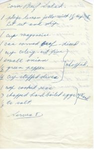 Isabelle's recipe for "Corned Beef Salad"