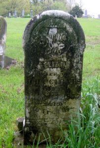 Eliza Nelson Carnes headstone in Swiggett Cemetery, New Salem, Pike County, Illinois.