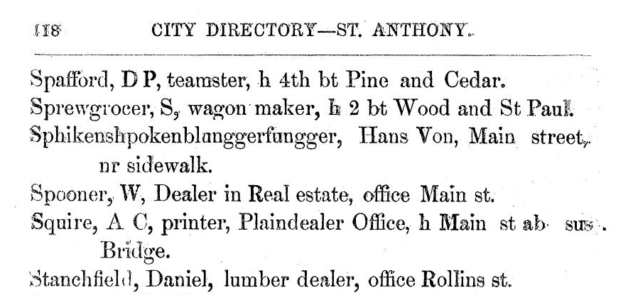 Minneapolis City Directory, 1859-60