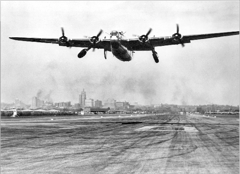 Retrofitted B-24 taking off from Holman Field.
