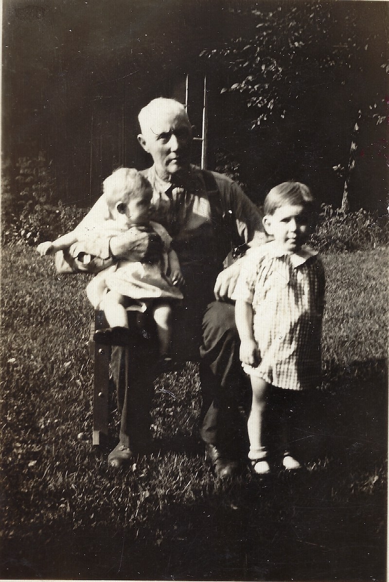 Grandpa Ed Daly with Margaret and Patrick, summer 1928.